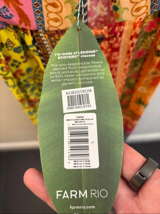 NWT Farm Rio Multicolor Mixed Scarves Ecovera Mini Dress SIZE LARGE NEW WITH TAG - Picture 6 of 9